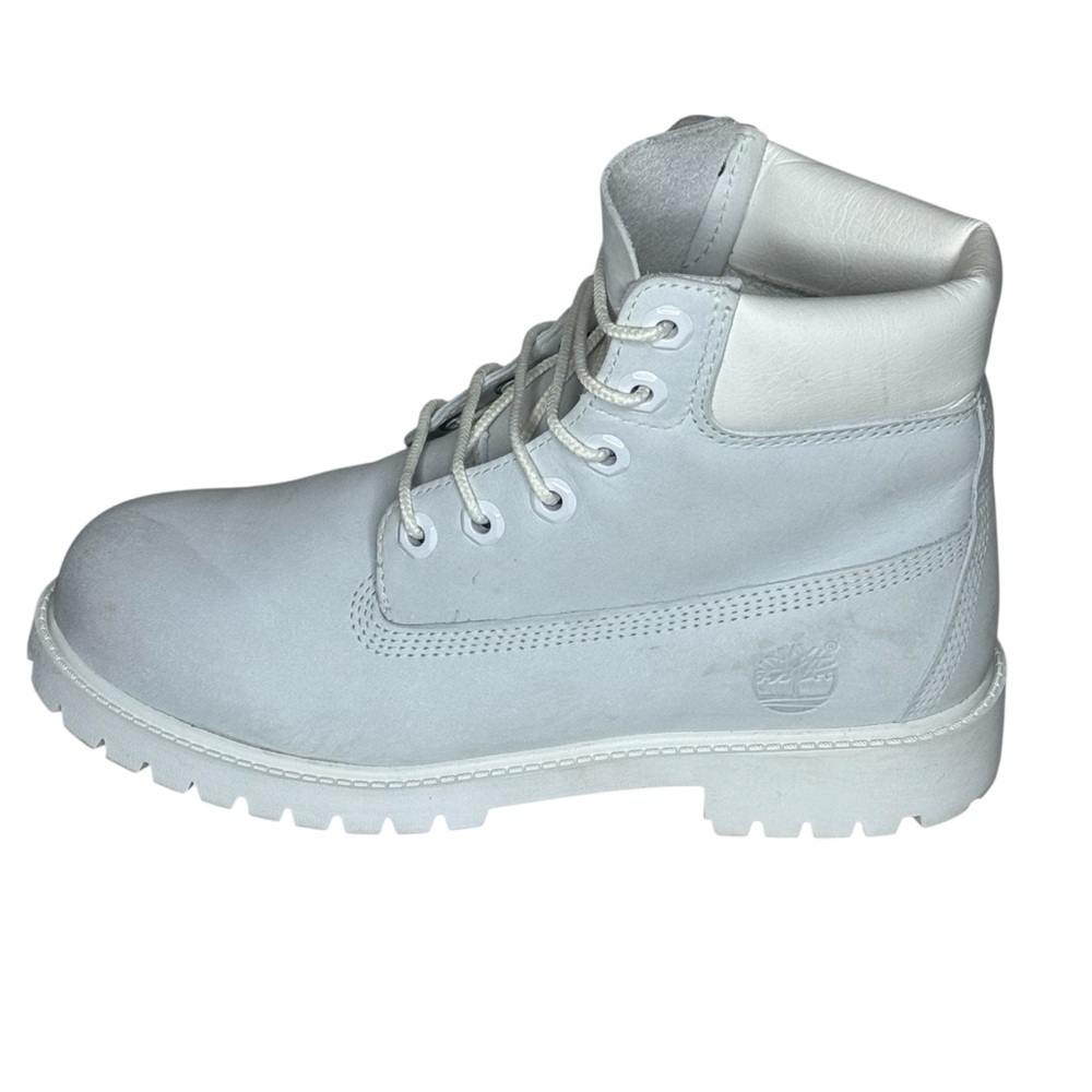 Timberland Junior Size 5 Ghost White Waterproof Leather Lace-Up Boots